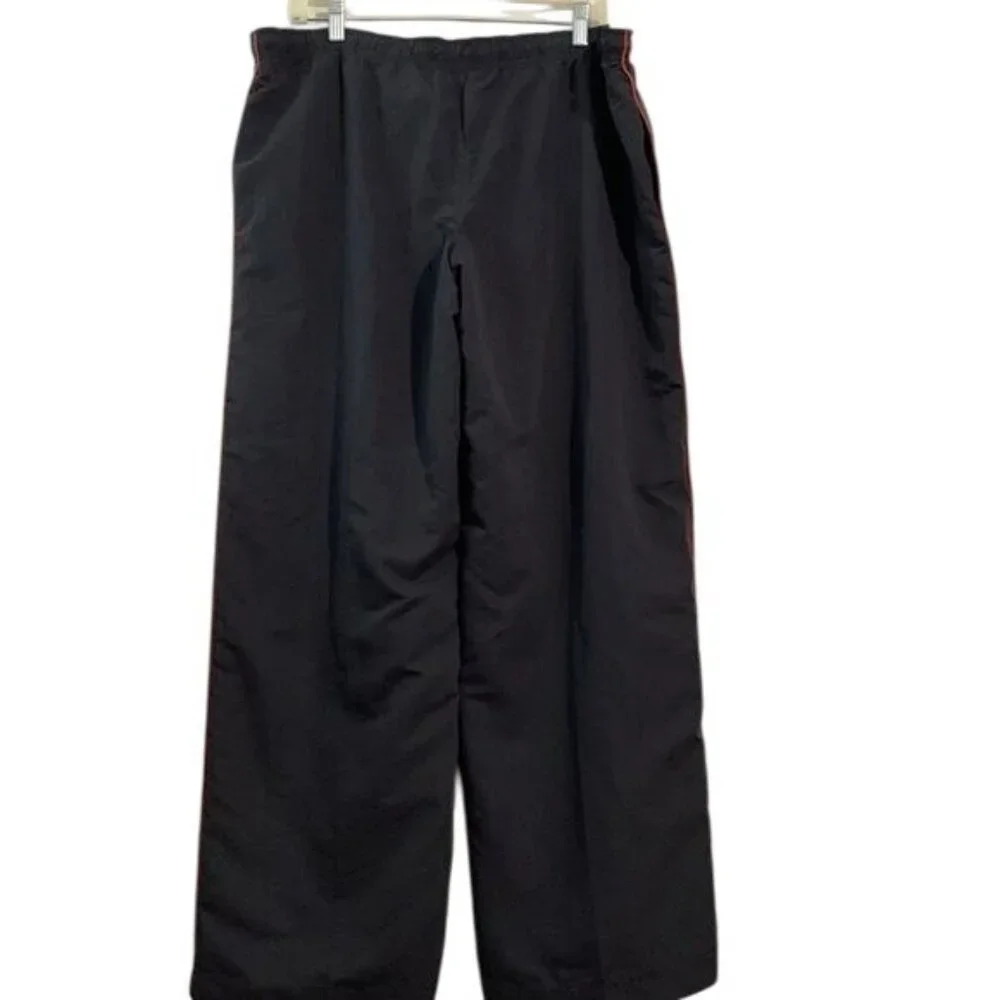 Women's Black Athletic Track Pants W/ Orange Stripe Elastic Waist Size XL Polyes - Picture 6 of 10